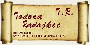 Todora Radojkić vizit kartica